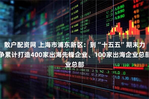 散户配资网 上海市浦东新区：到“十五五”期末力争累计打造400家出海先锋企业、100家出海企业总部